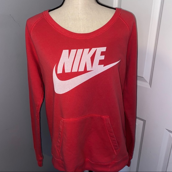 Nike Tops - Nike Logo Red Crewneck Sweatshirt